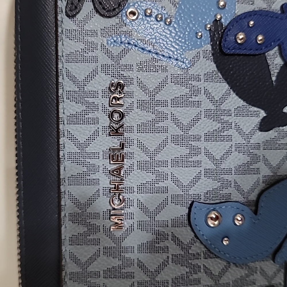 Michael Kors Blue Butterfly Crossbody Bag - Picture 2 of 11